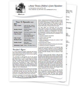 Annie Dennis Newsletter